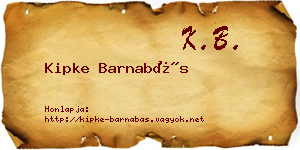 Kipke Barnabás névjegykártya